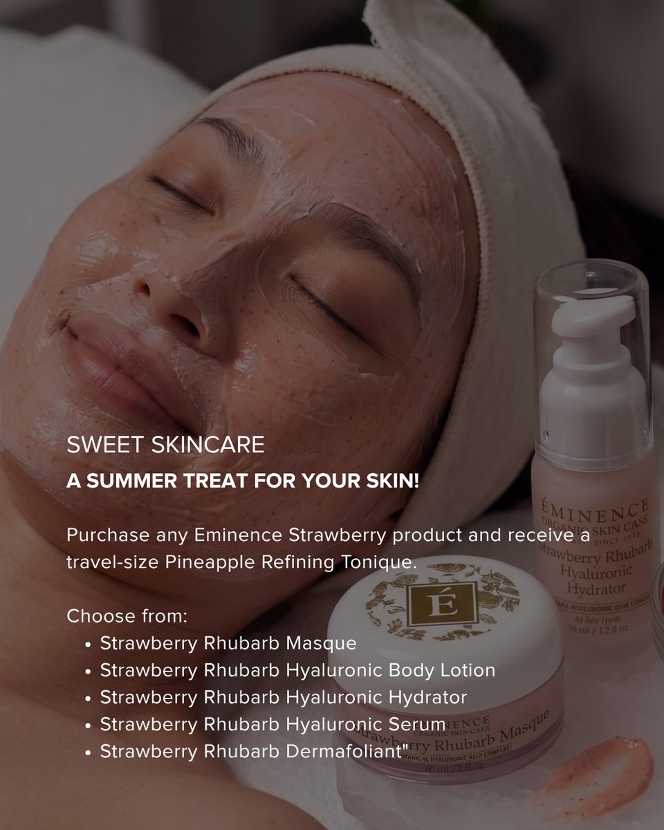 AnanyaSpa's tweet photo. Strawberry skincare feels like dessert for your face, hydrating, softening, and a tiny bit nostalgic. Your summer glow just got sweeter. ✨ #eminenceorganics https://t.co/0P2dkiN2Ei