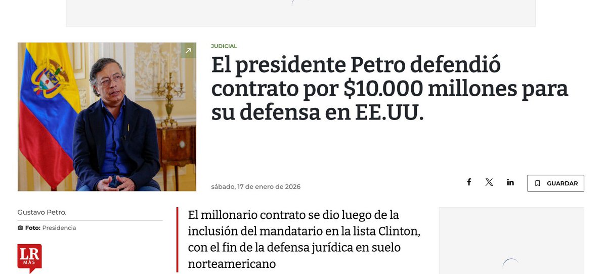 MariaFdaCabal's tweet photo. Petro gastó $10.000 millones de los impuestos de todos en abogados para salir de la Lista Clinton. Ni a él, ni a su esposa, ni a su hijo los sacaron. 

Hoy, según el propio comunicado de Presidencia, tuvo que rogarle a Trump por teléfono que lo ayude a salir. Se hubiera ahorrado la plata.