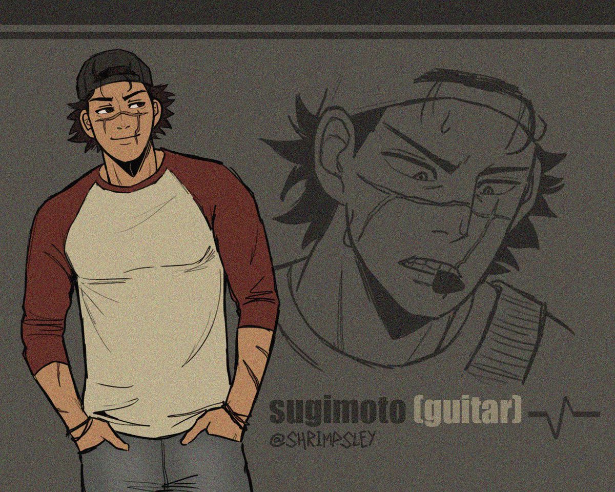 shrimpsley's tweet photo. sugimoto on guitar 🎸💥 #goldenkamuy #ゴールデンカムイ https://t.co/dNbzn9Q0e8