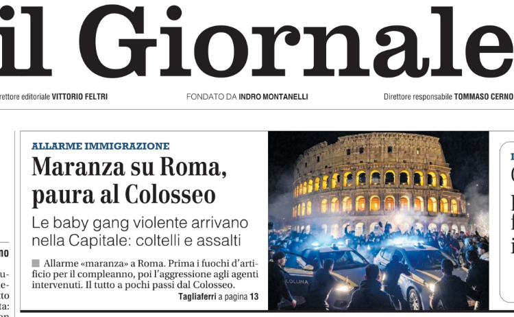 sulcomplottismo's tweet photo. 1/ Il Giornale oggi ha pubblicato in prima pagina un'immagine AI per drammatizzare e rendere più cinematografici i disordini avvenuti mercoledì 1 luglio davanti al Colosseo, ingannando di fatto il lettore. Il contrario di ciò che suggerirebbe la buona pratica giornalistica. 🧵 https://t.co/CKlSFNfrTm