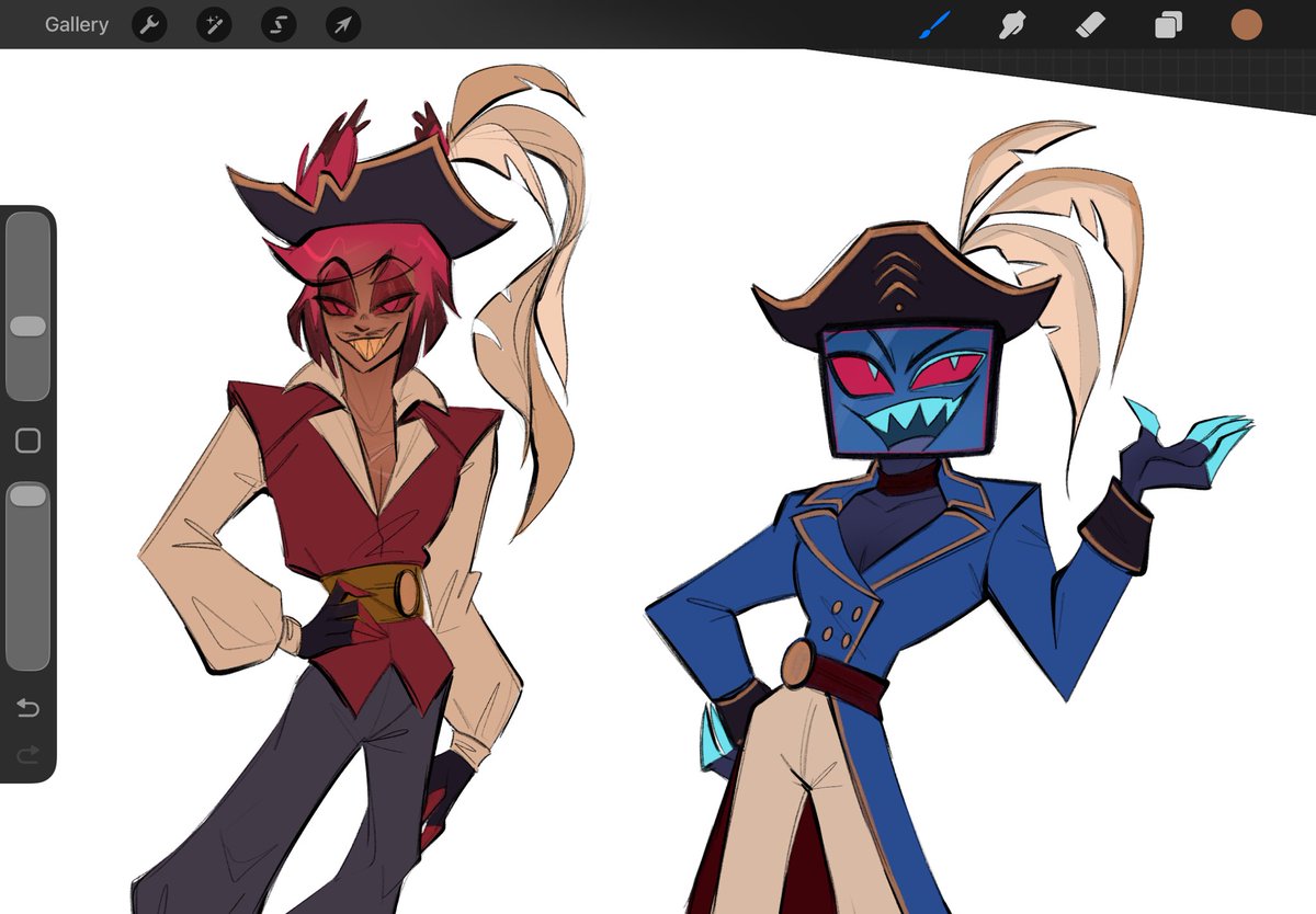 sweetmoonl's tweet photo. Radiostatic pirate au designs!!
how is a flat screen tv a pirate? idk time travel or sum shit
•
•
•
#Radiostatic #AlVox #AlaVox #HazbinHotelfanart #Radiostaticau https://t.co/Yn83aDKjCf