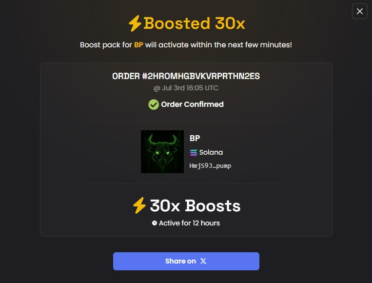 bullprinter_'s tweet photo. Just paid 30x boost for $BP https://t.co/CAMwl9m7Vl