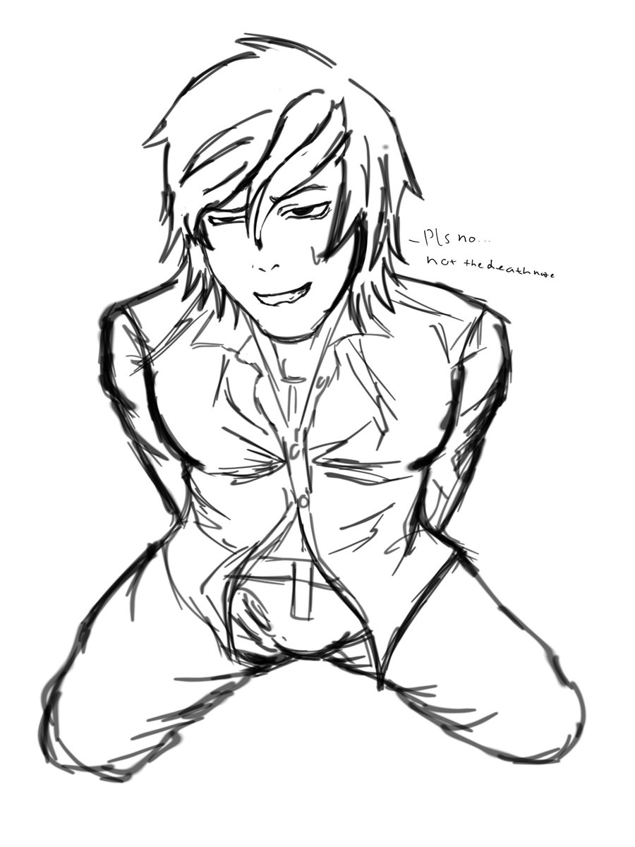 tristan_nyah's tweet photo. What the fuck i have drawn😭😭 #deathnote #anime #fanart #nsfwㅤㅤ #art #mikami https://t.co/qcegsBluwN