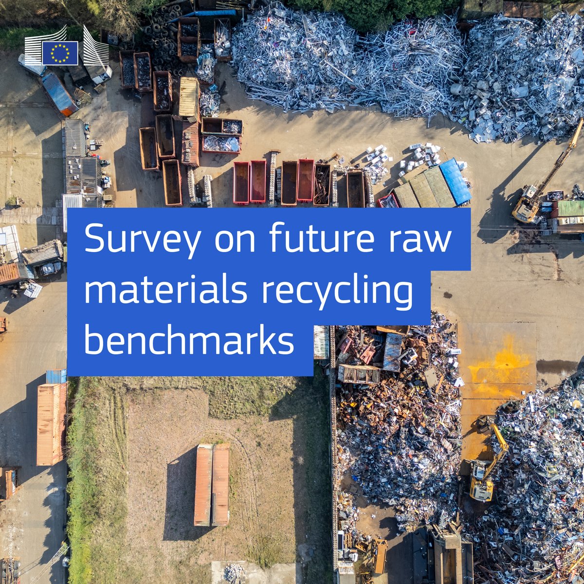 EU_Growth's tweet photo. 📢 Have your say on the EU's recycling capacity for strategic raw materials. 

If you’re an industry association, recycler, public authority or research institution, fill in our survey 👇
https://t.co/P5FFODxQNg

⏰ Deadline: 2 August 2026 https://t.co/PI8hMcsu7T