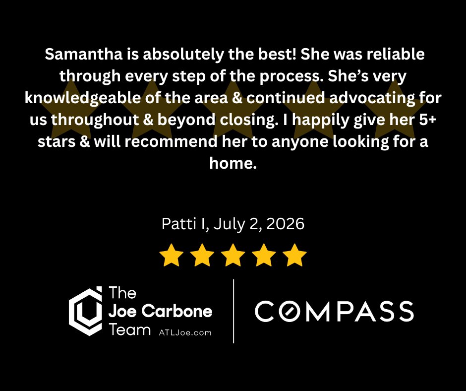 CarboneTeam's tweet photo. A 5-star experience is always worth celebrating!

Buying or selling a home is about so much more than the transaction — it is about having someone in your corner who listens, communicates, knows the local market, and continues advocating for you every step of the way.

Samantha’s clients felt supported from start to finish, and that kind of trust is exactly what we strive to deliver with every client we serve. Whether you are searching for your next home, preparing to sell, or simply trying to understand your options in today’s market, having the right agent beside you can make all the difference.

Congratulations, Samantha, on another well-earned 5-star review!

#ATLJoe #ThisIsCompass #CompassAtlanta #AtlantaRealEstate #GeorgiaRealEstate #RealEstate #ATLRealEstate #AtlantaRealtor #AtlantaLiving #ATLListings #AtlantaHomes #HomeBuying #HouseHunting #MoveToAtlanta