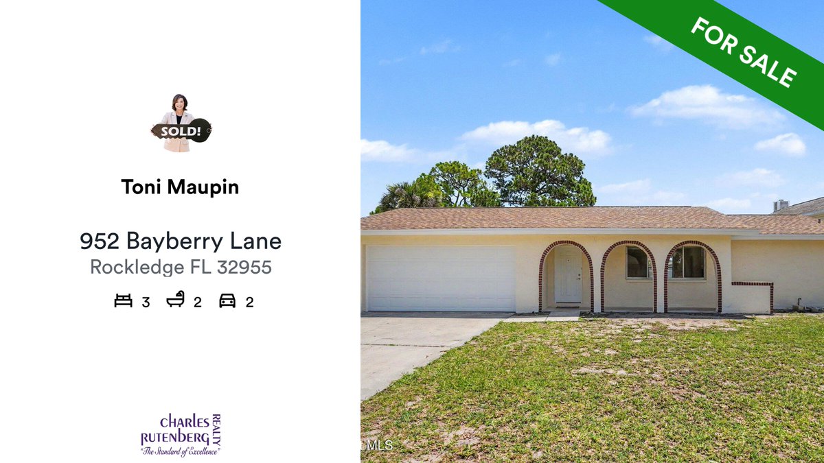 TLMaupinRealtor's tweet photo. 🛌 3 🛀 2 🚘 2
📍 952 Bayberry Lane, Rockledge, FL, 32955

My latest listing on RateMyAgent.
Broker Associate 3163562
https://t.co/alLLwoOJyy

...
#ratemyagent #realestate #CHARLES_RUTENBERG_REALTY_ORLANDO https://t.co/LsokHE4a3D