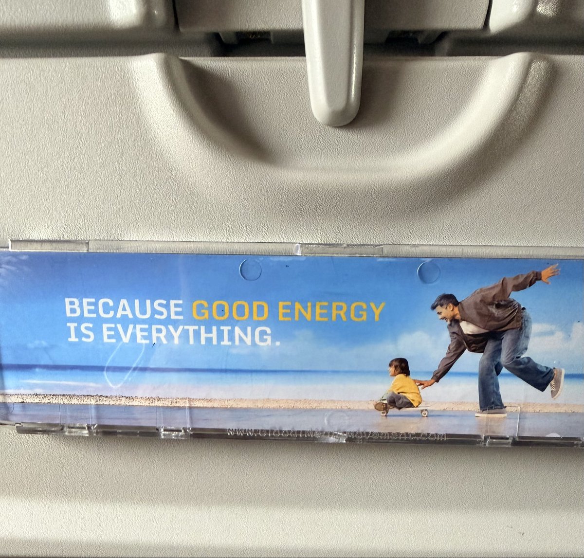 sanjayjavin's tweet photo. an advertisement on the back seat of an air india flight says,
“because good energy is everything ”. 

but what is “good energy” ? is it low carbon energy? 

as of 2025  iea  report , only about 21% of total final energy consumption in the world  is in the form of electricity. and of which only about 42%  is generated through clean sources. thereby , just a little over 8% of the total energy consumed is “good energy”.