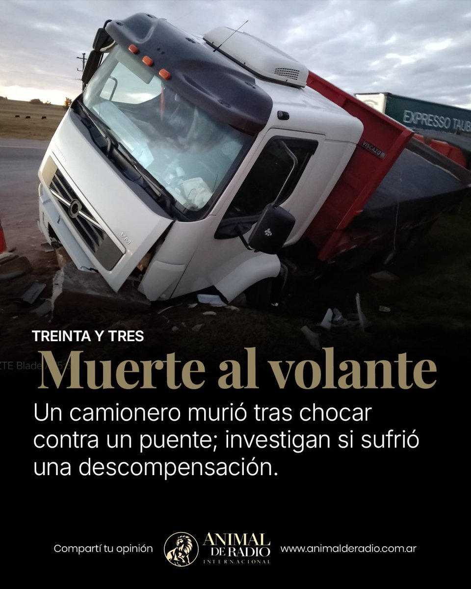 adrprensa's tweet photo. 🇺🇾 Treinta y Tres | Investigan la muerte de un camionero tras un choque en ruta 8

📰 Nota completa: https://t.co/OMO0rV8LgW

#Uruguay #TreintaYTres #Ruta8 #Policiales #Investigación https://t.co/tbT9SFACPa