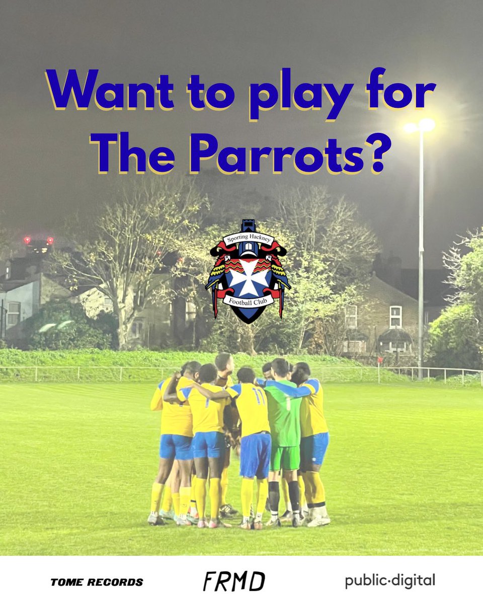 SportingHackney's tweet photo. If you want to join us as we push for promotion to Step 7, come along to pre season!

🗓️ Saturday mornings and Tuesday evenings.
📍 Hackney Marshes.
🏟️ Step 7/8 experience preferred, but not essential.

Comment, DM us or email sportinghackneyfc@gmail.com to find out more! https://t.co/A84L93lihj
