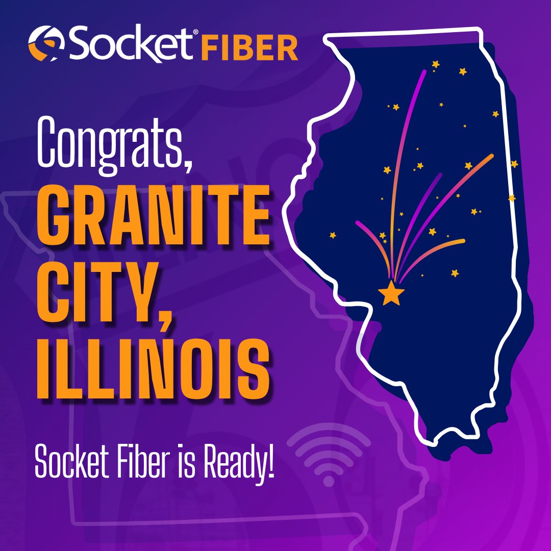 Socket's tweet photo. Big news: we’re officially live in Granite City, Illinois 🎉
Our first fiberhood outside Missouri—and we’re excited to bring fast, reliable fiber to a brand new community.

👉 Get connected at https://t.co/pdxsM9j7vh https://t.co/ivplZXx81y