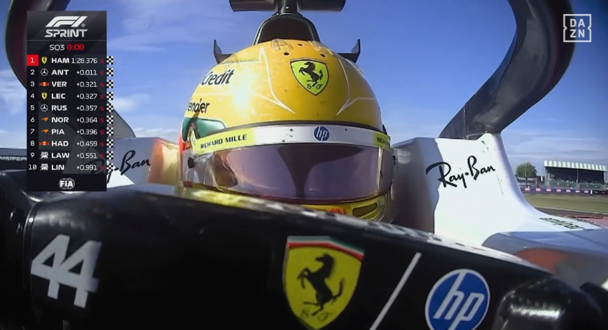 SoyMotor's tweet photo. 🔥ERA EL FAVORITO Y NO HA FALLADO, ¡¡POLE SPRINT DE HAMILTON!!

💥Antonelli segundo y Verstappen tercero

💣Russell quinto a tres décimas

#F1 #BritishGP https://t.co/5L29Y4o5My