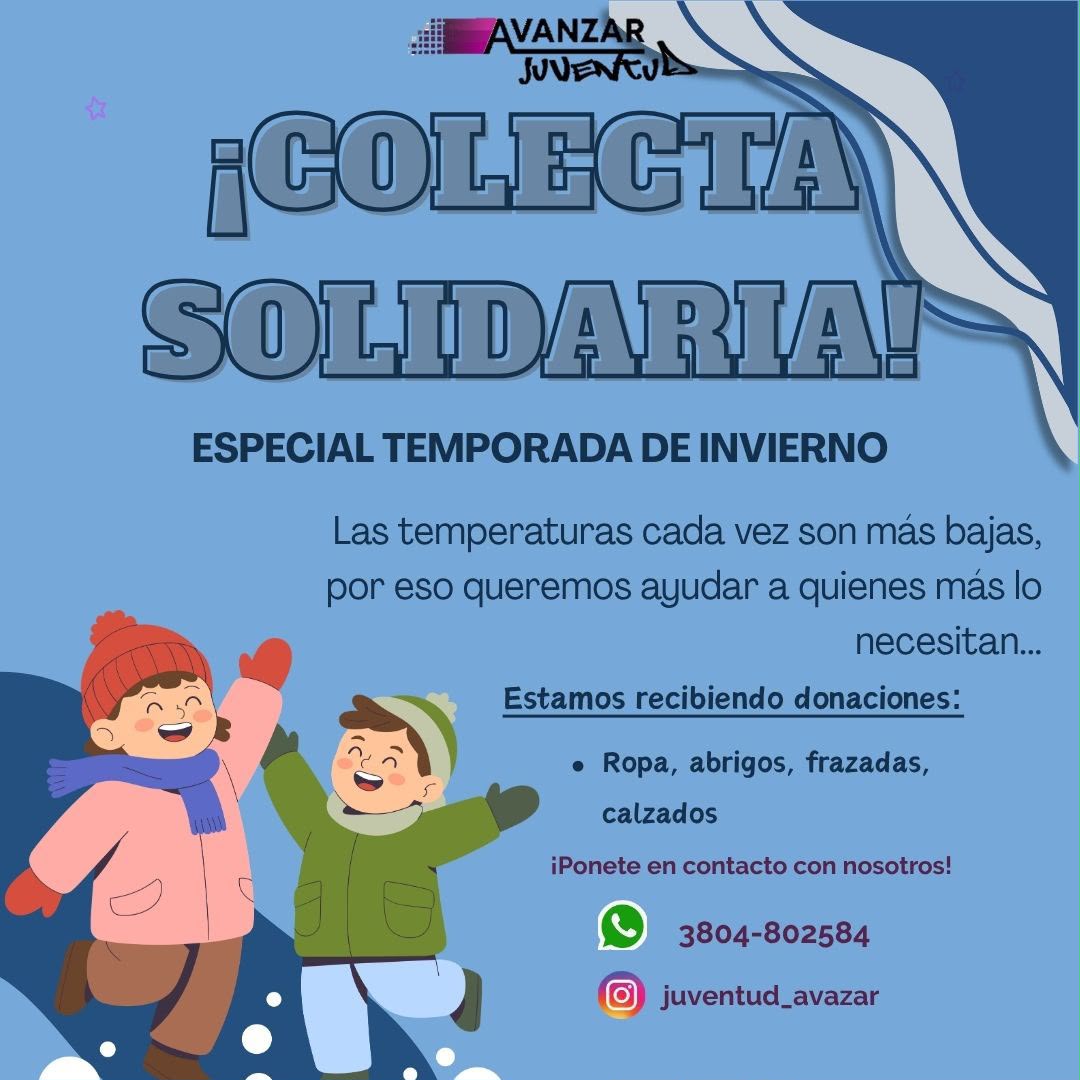juvAvanzar's tweet photo. Hoy más que nunca a ponerse la camiseta 🇦🇷 💪 
Estamos juntando donaciones para las familias que la están pasando mal con las bajas temperaturas❄️☃️
Ropa,Calzado,Frazadas  🧣🥾👖
Calefactores o estufas. 
Ponete la 10  💞
#JuventudAvanzar 
Sumate❗️
@ErnestoHarry @QuintelaRicardo https://t.co/dTVm35YGlg