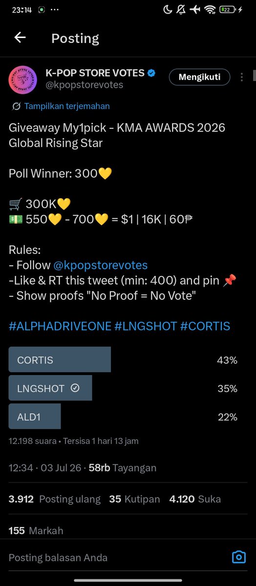 einastar67's tweet photo. @kpopstorevotes #LNGSHOT https://t.co/pQrQNUVosC