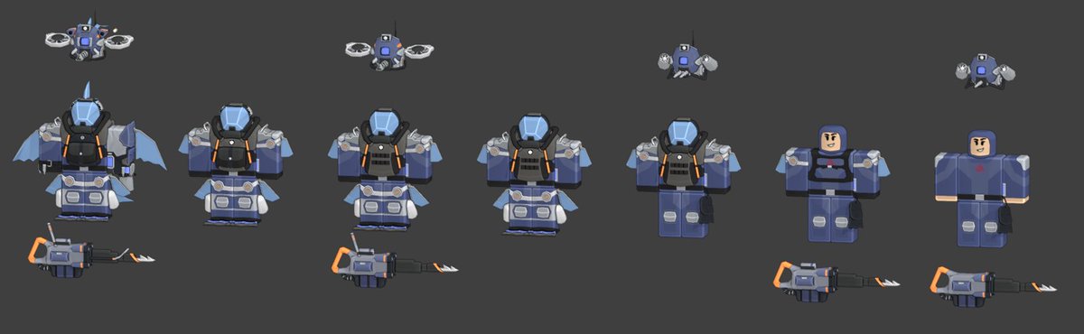 LinxtheDev's tweet photo. Hey all!
I have designed modeled and animated scuba ops: Hunter, shotgunner and Engineer

Additionally modeled Deep explorer Brawler!
(images slightly outdated as I don't have acess to my PC)

Happy summer TDS people
#Roblox #Towerdefensesimulator #Robloxdev https://t.co/PLEW3VV7wl