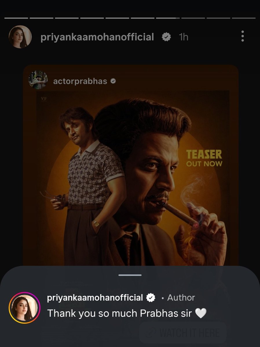 imVicky____'s tweet photo. #Prabhas × Aditya Dhar film heroine replied to Prabhas' Instagram story:

"Thank you so much, Prabhas Sir. 🤍" https://t.co/grPimTFlUG