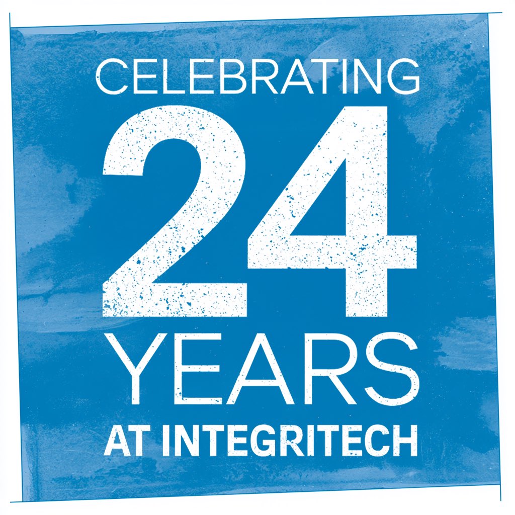 integritech's tweet photo. 🎉 Happy 24th Anniversary, Integritech! 

24 incredible years of innovation, teamwork &amp; making a difference!

Thank you to our amazing team, partners &amp; customers for your trust and collaboration. Here’s to many more years of creating &amp; growing together! 💙
#Integritech #24Years https://t.co/LfL4VTaUQW