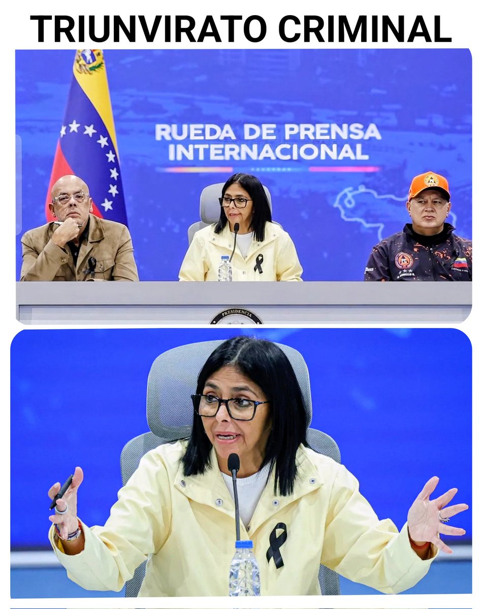 pacobarreda's tweet photo. VENEZUELA: TRIUNVIRATO CRIMINAL | El País (España), viernes, 03/07/2026 | Delcy Rodríguez culpa a «laboratorios mediáticos» del caos en las primeras horas tras el doble terremoto en Venezuela. La presidenta encargada de Venezuela defiende su gestión y...: https://t.co/GynZ3NNgU5 https://t.co/CIGTquUCQ9
