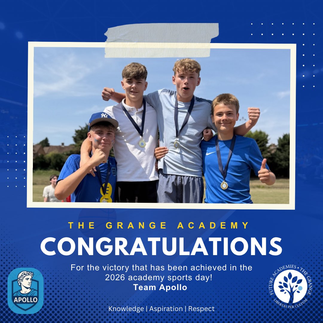 thegrangebushey's tweet photo. The moment belongs to Team Apollo. π Congratulations on a phenomenal win at Sports Day! The determination, the hustle, the teamwork flawless execution. You earned this. πͺ
#TeamApollo #SportsDay #Championship #thegrangeacademy https://t.co/IzU5L6ZHhz