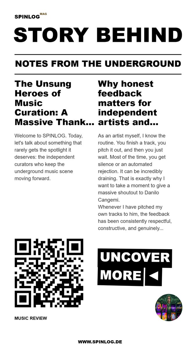 telnhq's tweet photo. Honest feedback is everything for indie artists! π§ Weβre shining a spotlight on music curation with a massive thank you to Danilo Cangemi.
Full story : https://t.co/p7lUlwK3cy π
#SPINLOGMAG #MusicCurator #IndieMusic #PlaylistPanda
Thanks to @PlaylistPandaHQ @Dancange75 https://t.co/o58hTqfzps