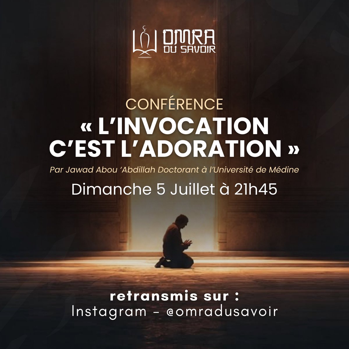 omradusavoir's tweet photo. 🎙️ Il existe une adoration qui ne demande ni richesse, ni force, ni statut.

L’une des meilleures causes pour changer une vie, écarter un malheur, attirer une miséricorde et ouvrir des portes que personne ne pouvait ouvrir.

Cette adoration, c’est l’invocation.

Et pourtant…
Combien de jours passent sans que nous prenions le temps de nous tourner vers Allah par l’invocation ?

Nous parlons des heures avec les créatures, mais parfois seulement quelques instants avec notre Créateur.

Le Prophète (paix sur lui) a pourtant résumé son importance en une seule parole :
« L’invocation, c’est l’adoration. »
Rapporté par Tirmidhi

Pourquoi cette parole est-elle si profonde ? Pourquoi l’invocation occupe-t-elle une place si immense en Islam ?

C’est ce que nous verrons au cours de cette conférence, à la lumière du Coran et de la Sunnah.

📱 Le lien d’accès au live est disponible ci-dessous :

🟣 Instagram :
https://t.co/XIdiCXlwTL