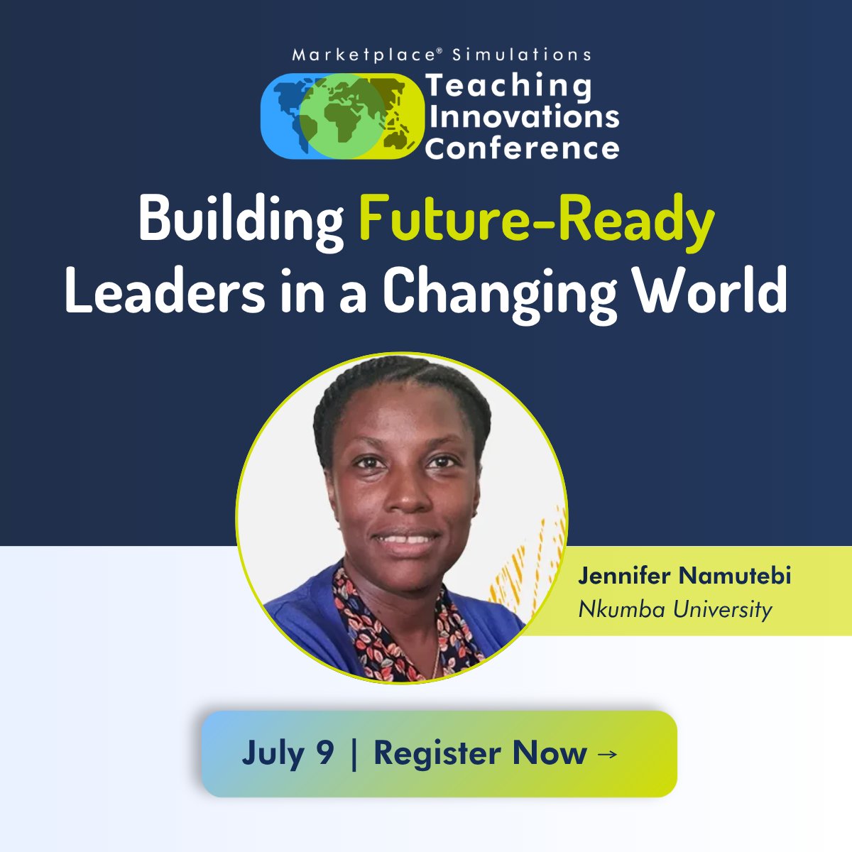 MarketplaceSims's tweet photo. How do you handle rapid technology shifts when you don't have a stable internet connection? On July 9, Jennifer Namutebi will share how she uses business simulations to provide effective, real-world training. 

https://t.co/NiQRTI0NkW https://t.co/3l34dhFF5k