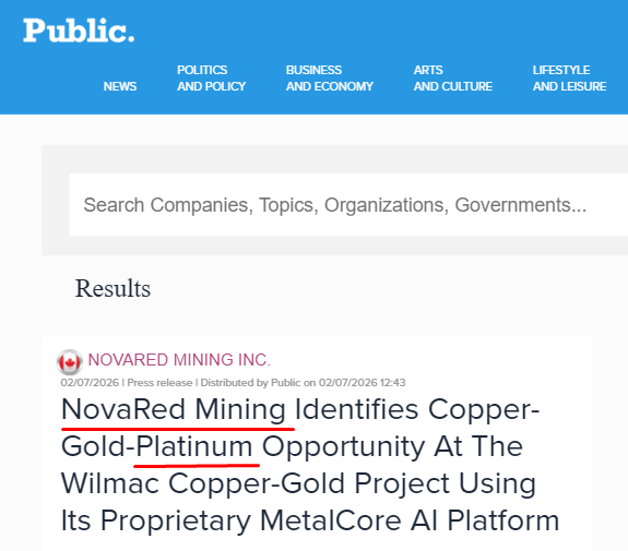 meruco5's tweet photo. THE MARKET IS STARTING TO UNDERSTAND COPPER, BUT I THINK THE JUNIOR EXPLORATION ANGLE IS STILL EARLY

Why am I holding $NRED?

Copper demand is moving higher because the world is building more AI data centers, stronger power grids, electric transportation, defense infrastructure, robotics systems and industrial capacity. But old mines cannot carry that entire load forever. Aging assets, falling ore grades and long development timelines create pressure on future supply

That is why I want exposure to companies working on the next generation of copper targets today

NovaRed gives me that through Wilmac in British Columbia. The project already had a copper-gold thesis, and the latest MetalCore update made it more interesting by adding an AI-driven exploration layer

MetalCore processed 57 years of public Wilmac data and pulled together 10 mineral occurrences, 19 reports from 1968–2025, 38 regional geochemical samples, past production records and magnetic data into a prioritized target set. The platform then highlighted a platinum-group element signal, with Whipsaw Creek showing historic gold and platinum placer history and POLARIS 16 carrying copper porphyry plus Alaskan-type PGE classification

For me, that is the point. Copper macro is strong, supply is slow, and NovaRed keeps building more target logic before the drill window

That is why I continue holding $NRED.CSE / $NREDF

I see it, not forcing it

$META $NBIS $IQMX
