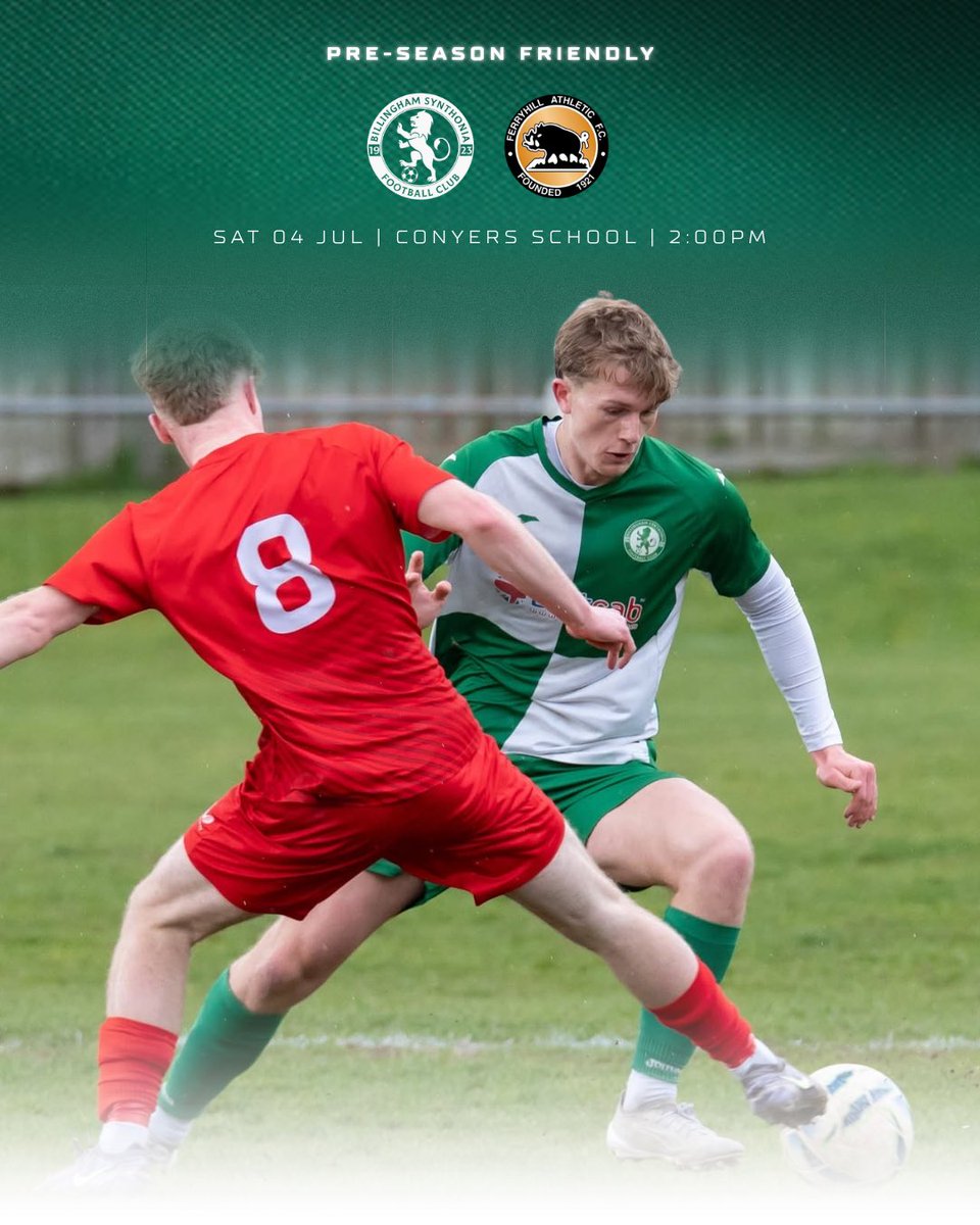 Synthonia's tweet photo. Tomorrow marks our first friendly of the season as we entertain @FerryhillAth at Conyers School.

#UTS 🟢⚪️ https://t.co/Zu6PqZO2lB