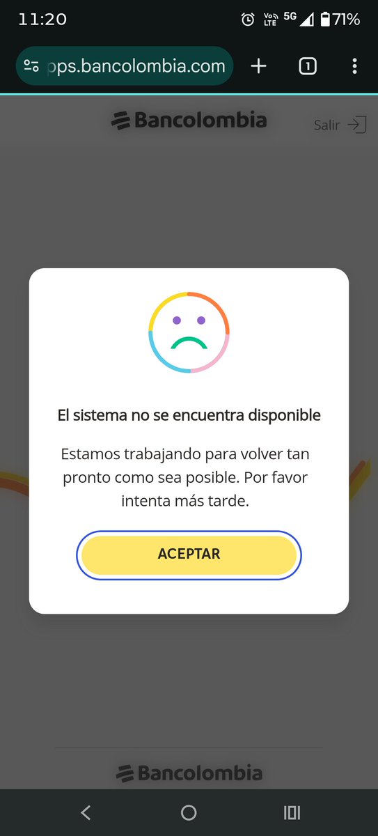 mesa_alexander's tweet photo. En serio @Bancolombia , otra vez caídos??
Qué espera @SFCsupervisor para sancionarlos? https://t.co/VKtC46YugF