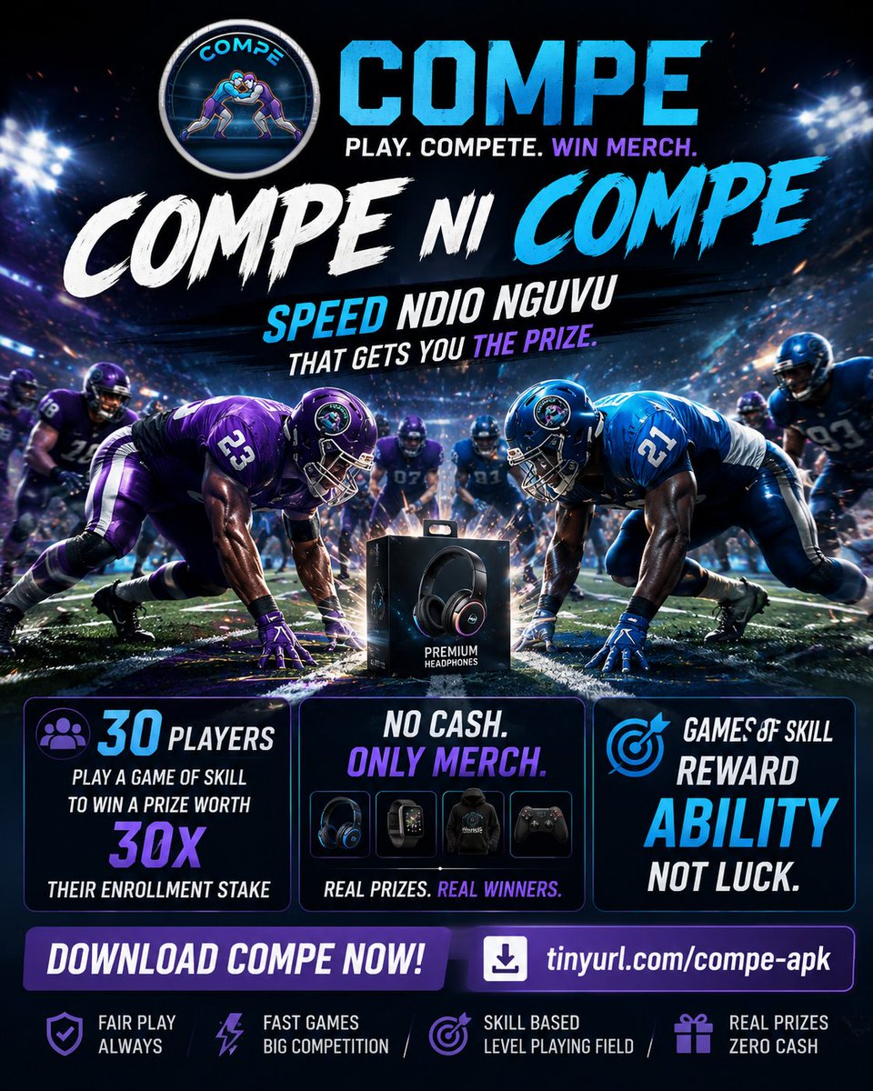 StakeStoreKenya's tweet photo. 🏆 COMPE NI COMPE! 💪🔥

🎧 No cash. Real merch.

30 players enter. One winner walks away with a prize worth 30× their stake! 🎮⚡

🚫 No luck.
✅ Pure skill.
Speed ndio nguvu! The faster your reflexes, the closer you get to the prize. 🏃💨
📲 Download: https://t.co/jA7GssQtLp https://t.co/oqn0AOcjZj