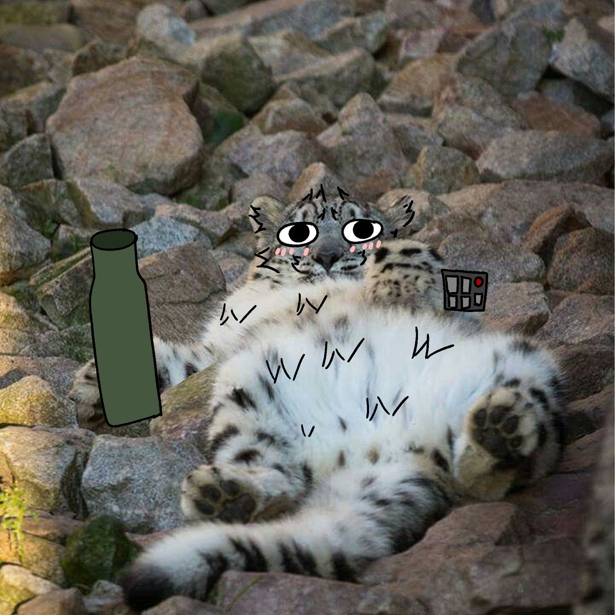 thecatidk's tweet photo. Drunk leopard #snowleopard #animal #art https://t.co/H1WBKO6fdl