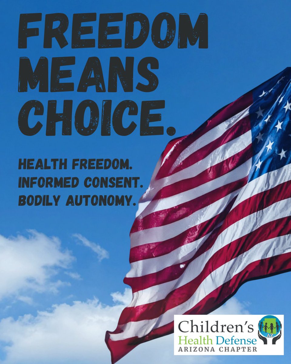 CHDArizona's tweet photo. Happy 4th of July, Arizona.
​
Today, and every day, we stand to protect freedom . . .
​
The freedom to ask questions about what goes into your child's body.
​
The freedom to access complete information before making medical decisions.
​
The freedom to advocate in your school, your community, and to legislators without being dismissed or silenced.
​
That freedom is worth protecting and worth celebrating.
​
From our CHDAZ family to yours — enjoy the day, hug your kids, and know that this community stands with you. 🌵❤️
​
🌐 https://t.co/c4Fxyy0JVN
​
#IndependenceDay #HealthFreedom #CHDArizona