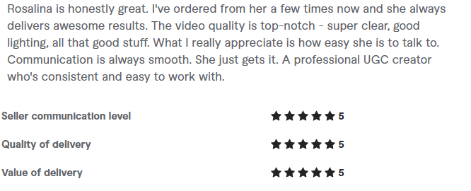 RosacreateUGC's tweet photo. When recurring clients continue to provide feedback, it is the best feeling. https://t.co/vqWf5VWOxf