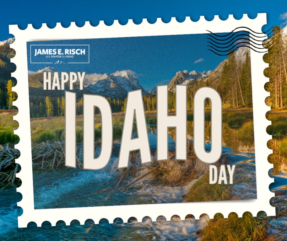 SenatorRisch's tweet photo. Happy 136th birthday to Idaho! From Bonners Ferry to Bear Lake, the Gem State is the best state in the nation, and I am proud to call it home. https://t.co/UpYOxvoGz7