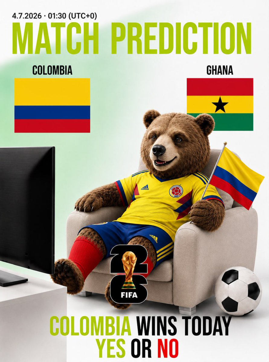 Swipe1Sport's tweet photo. 🇨🇴 Colombia vs Ghana

Conviction check. 🔥
Colombia takes the win?

YES or NO?

#Swipe1 #Web3 #PredictToEarn #FIFAWorldCup https://t.co/xlppFANgGt