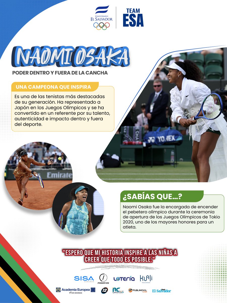 TeamESA_'s tweet photo. Conoce 🧠
Naomi Osaka, poder dentro y fuera de la cancha.🎾
#TeamESA🇸🇻 https://t.co/oE1pB0Np0K