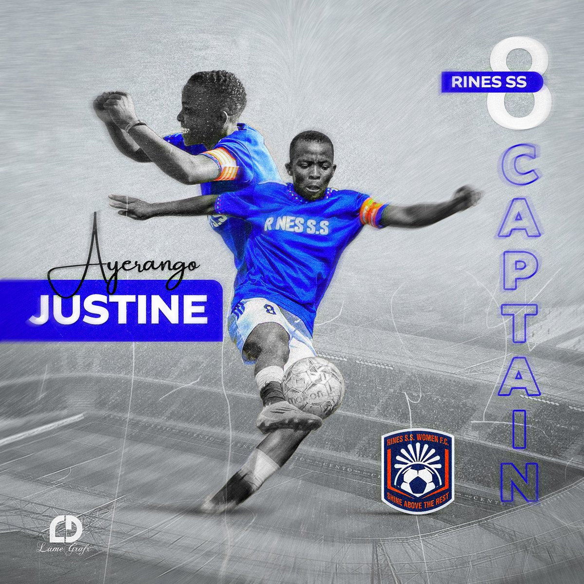 zaabulwanta's tweet photo. 🏆 A captain leads by example. Wishing Ayerango Justine continued success as they inspire the next generation on and off the pitch. 💙⚽@Kamira_Asha @WfcRines 

🎨 Graphics by Lume Grafx. #RinesSS #WomenInFootball #Captain #LumeGrafx https://t.co/h1rqFGxdqu