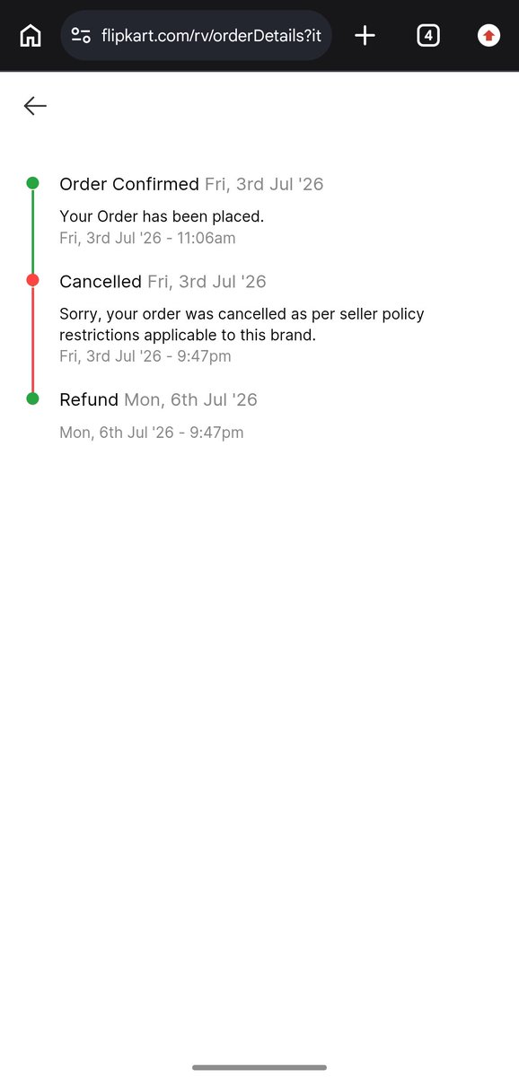 swapnil4757's tweet photo. @flipkartsupport  #cancelkart should  be the name for flipkart  every sale they give different  reason  for cancelation  look below  what was the reason  for cancelation  of my iphone  17 in this GOT sale what the hell is AS PER SELLER POLICY RESTRICTIONS APPLICABLE  TO BRAND https://t.co/BuXwH4JpDv