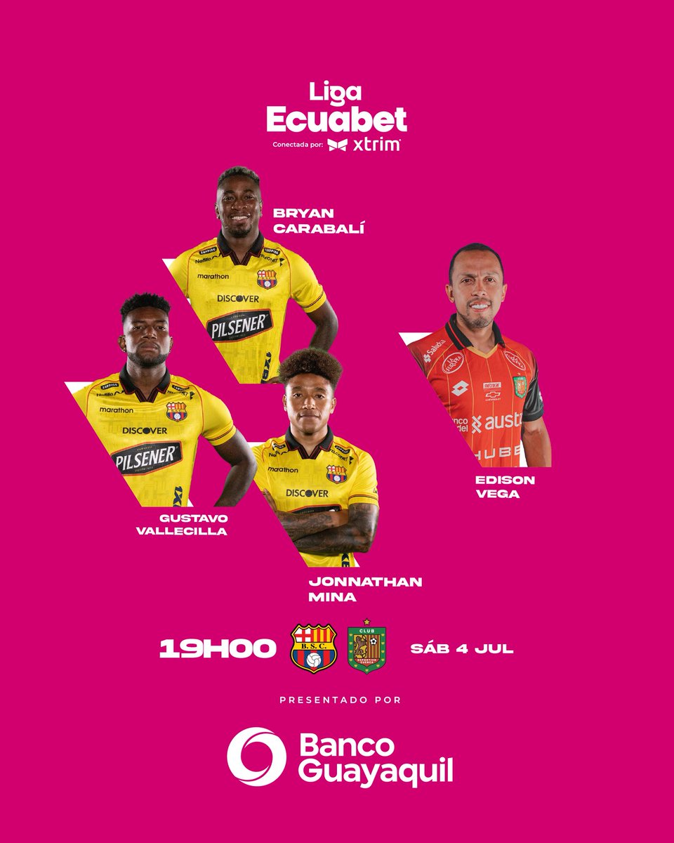 LigaEcuabetec's tweet photo. 📍#DatoDeColor presentado por @BancoGuayaquil 😎
Jugadores que vistieron las dos camisetas en la previa del partido entre @BarcelonaSC vs @DCuencaOficial 😜
¿Qué recuerdos tienes de estos jugadores? 🤔
#LigaEcuabetConectadaPorXtrim #BancoGuayaquil 🇪🇨💯 https://t.co/JAeMS0cg7E