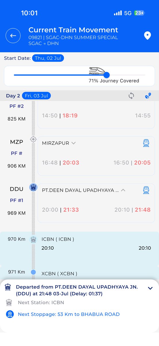 mantu0842's tweet photo. @DRM_DDU 
@RailMinIndia 
@RailwaySeva 
@AshwiniVaishnaw 
@narendramodi 

Sir, the train designated as 'Special' (Train No. 09821) is running with a delay of one and a half hours; furthermore, passengers are being charged 'Special' fares despite this. This delay https://t.co/h4m62ifKKb