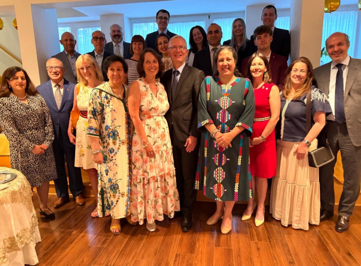 MoroccoOttawa's tweet photo. Great honor to co-host with HE @snrafie Ambassador of #Jordan at the Moroccan residence a farewell diplomatic dinner for HE @OlafKjelsen , Ambassador of #Switzerland . Good opportunity also to pay tribute to the hon. Senator @zaibak for all his great achievments .
@SenateCA https://t.co/LVr9ug2nbI