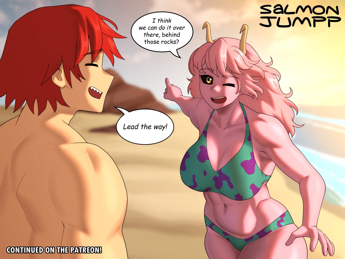 Salmonjumppsfw's tweet photo. Mina and Kirishima at the beach 🩷❤️😳 https://t.co/wkrpkUcoHD