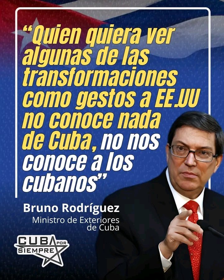 CalderinDora's tweet photo. 🇨🇺"la conducta del gobierno de los EE.UU. y el Departamento de Estado hay que medirla por los hechos y los actos, y los hechos y los actos son un recrudecimiento del bloqueo y la agresividad contra Cuba". @BrunoRguezP https://t.co/j9EMlpxdBy