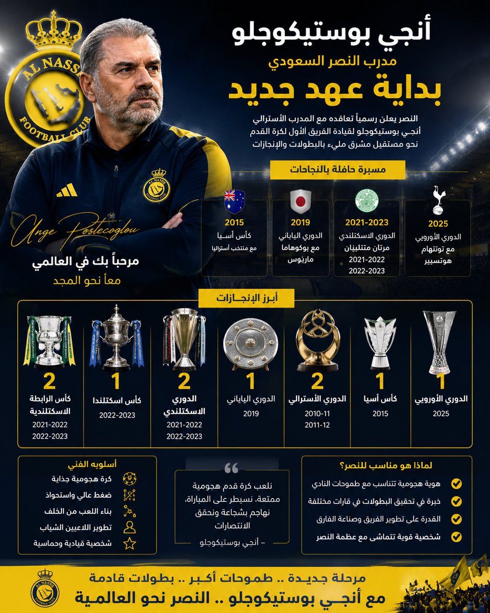 zizoo9's tweet photo. الله يوفقه معنا .. 
بنشوف كورة هجومية بس حفلة دفاعية 🕺🏻

كذلك يبدو لي محظوظ بالبطولات القارية .. 

جاب لتوتنهام اول بطولة قارية بتاريخهم 

و جاب لاستراليا اول كاس اسيا 

هل وانو ….؟ https://t.co/p3adR4cz3c