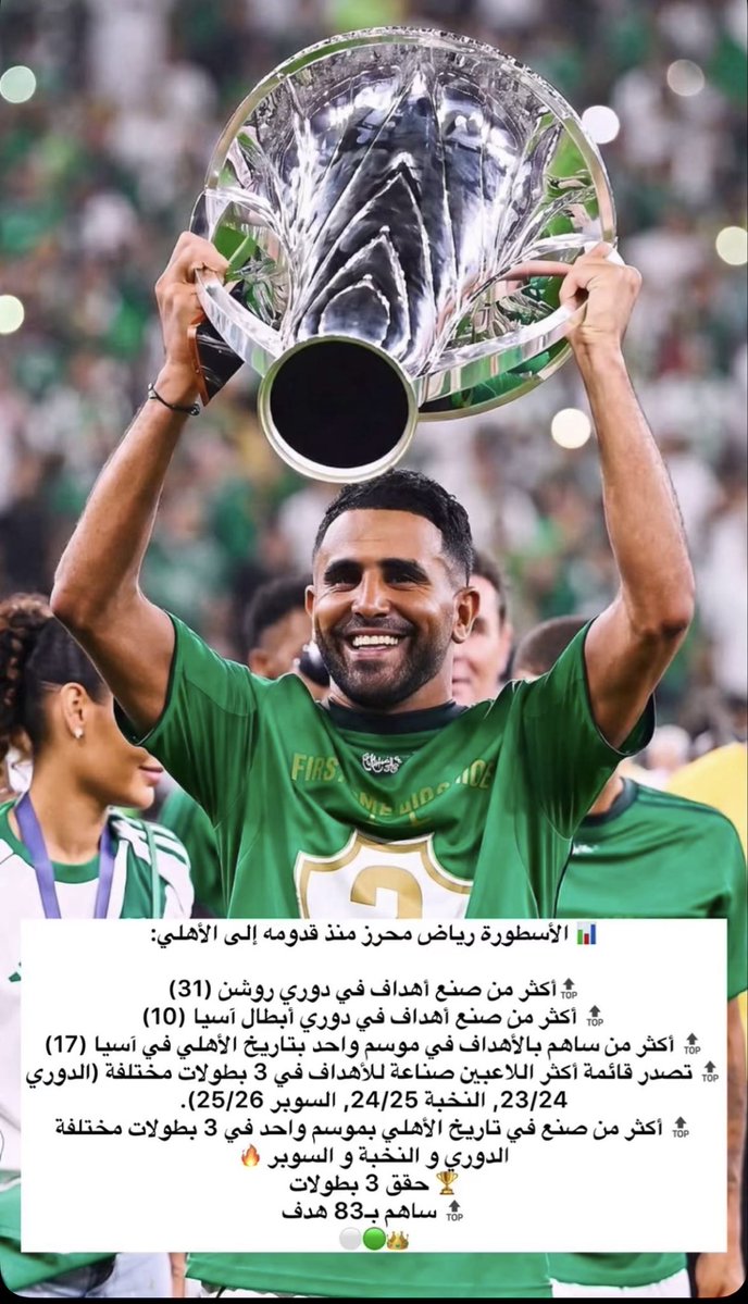 LatifaKhalidA's tweet photo. شكراً بحجم السماء يا فخر العرب😭💔 لن ننساك ابداً 
Merci pour tout Riyad 
💚🥹We will never forget you
@Mahrez22 https://t.co/iuBB72X8E5