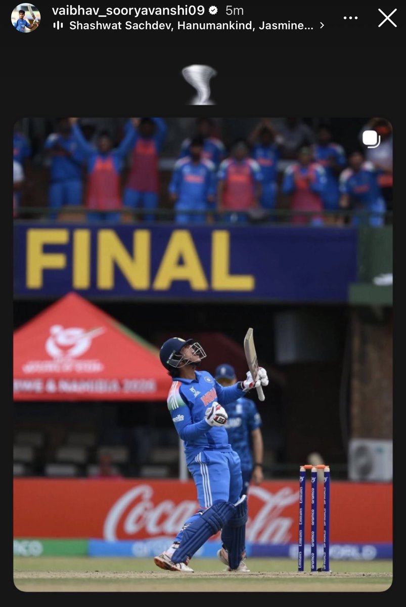 mufaddal_vohra's tweet photo. Vaibhav Sooryavanshi’s Instagram story. https://t.co/20CuwlDp1u