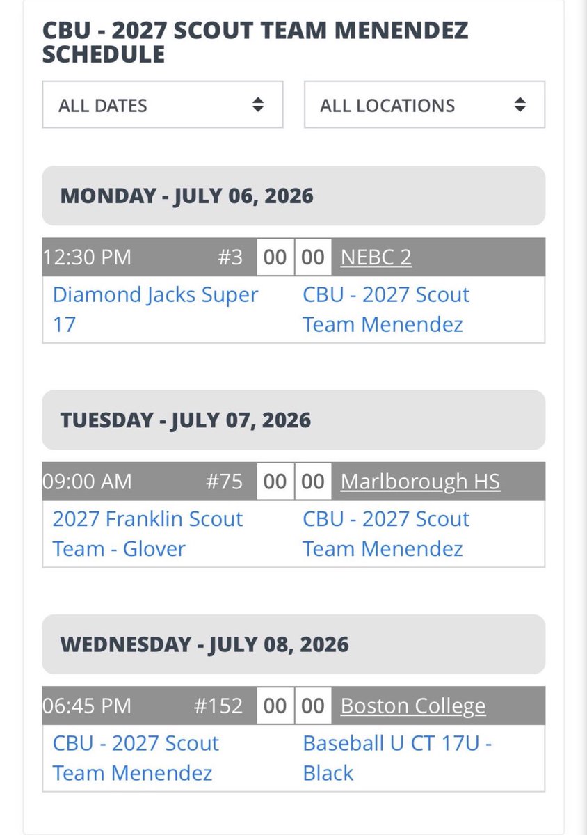 Nico_perez27's tweet photo. Excited to head up to Boston to compete in the Prospect Select Boston Classic. Here’s our schedule for the tournament.
@CBU_FL https://t.co/Lg23A2tL0h