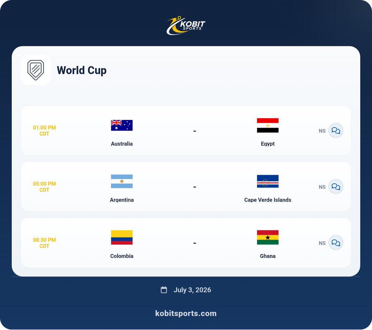 Kobitsports's tweet photo. 🤣 WORLD CUP🤣  
Knockouts = football’s version of “don’t blink or you’re gone” ⚽💥  
One team books a ticket to glory, the other books a ticket home. 🧳😂  
Expect chaos, plot twists &amp; memes hotter than penalty shootouts! 🌍🔥  
#WorldCup2026 #FIFAWorldCup #KnockoutStage https://t.co/EtspUTNZFz