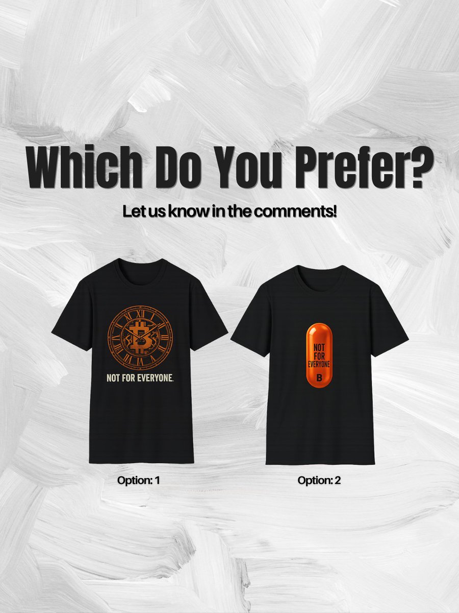 nfeBTC's tweet photo. Planning a second shirt drop soon!  Let us know which design you like better!  #Bitcoin #IYKYK https://t.co/zolJR8qOwp