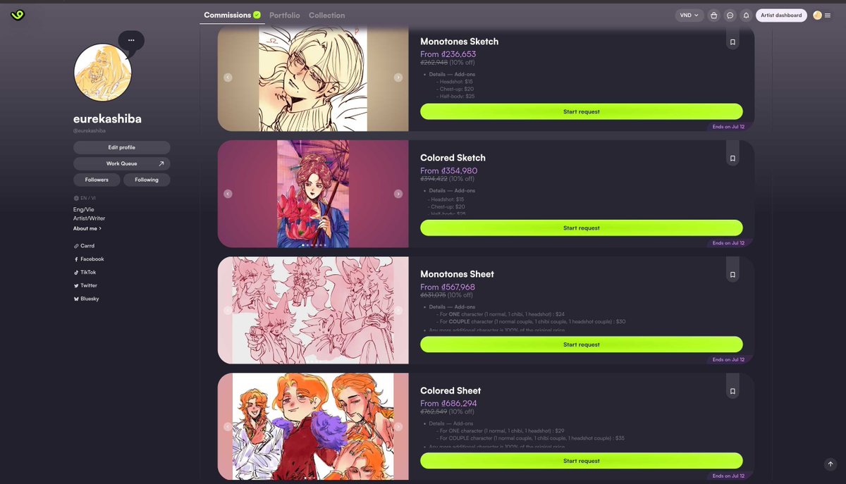 thuongnganlang's tweet photo. Thank you @wolvboi for the VGEN code!

Hi! I just finished set up my commission services on #vgen. I am doing a 10% discount as a grand opening. Applied for all services until 11th July. 

Please check the reply if you're interested! 

#VGENcomms https://t.co/z9DTUwFIJ7