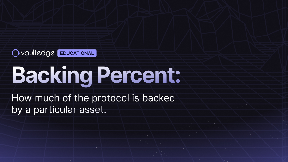 VaultedgeFi's tweet photo. Every collateral asset on Vaultedge has a Backing Percent. 

It measures how much of the protocol's total collateral is made up of a specific asset.

Example: If total collateral is $1M and $200K is weETH, then weETH has a 20% Backing Percent.

Why does it matter? The Backing Percent is one of the factors that determines the issuance fee of the asset. Higher concentration of a single asset means higher risk to the system, which is reflected in the fee.

This keeps the protocol diversified and healthy by design.
